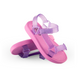 Pair of lilac Papete sandals for girls, with glittery straps and a hook-and-loop closure, non-slip sole, cushioned