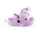 Lilac Lanternfish sandal for girls, fish-shaped with a light on the antenna, side view, non-slip cushioned sole