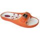 Women's orange Aqua physiological sandal with a metal buckle and a printed insole, side view
