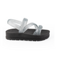 Black Fantasy platform sandal for girls with glittery crisscross straps, side view, non-slip sole