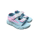 Pair of green Irso Ice sandals for girls, with a heart, a snowflake and a glittery hook-and-loop strap, non-slip sole, cushioned
