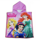 Girls' hooded microfiber Princesses poncho towel with Rapunzel, Snow White and Ariel